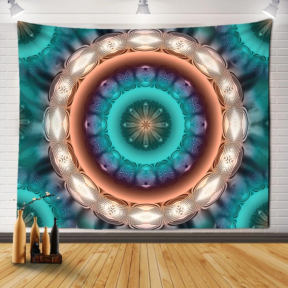 Гостиная в стиле бохо Психоделическое колдовство Общежитие Простыни Домашний декор Красочные Мандала Гобелен Настенный декор