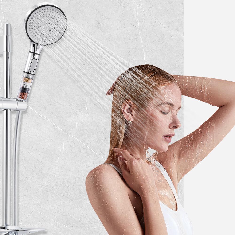5 режимов работы душевой головки высокого давления с фильтром против известкового налета, гигиенический душ с держателем и шлангом, аксессуары для ванны