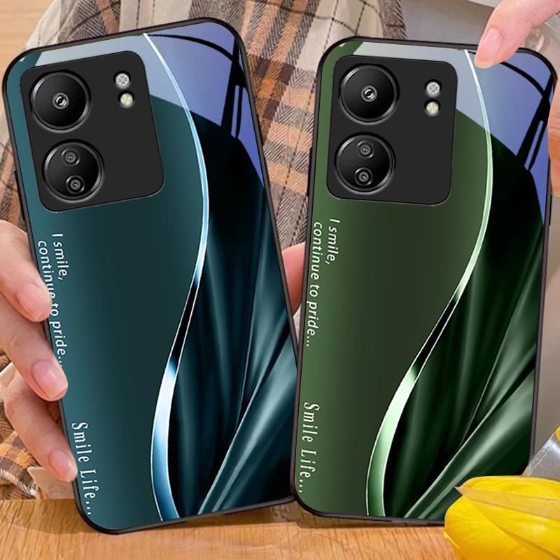 Новый Мягкий Коричнево-Красный Для Xiaomi Redmi 13C Note13 12 Pro Plus 5G Note 9 13T Pro POCO X6 F5 F6 Черный Закаленное Стекло Чехол для Телефона