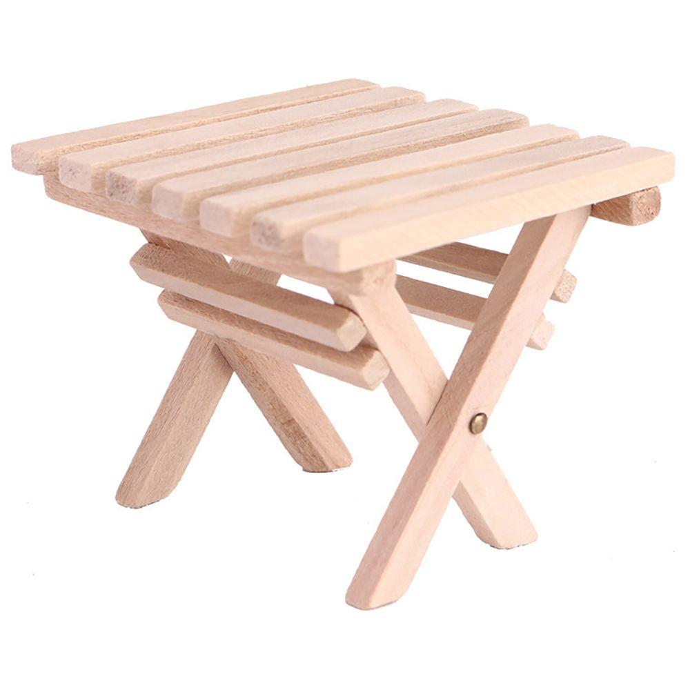 Подставка для цветов Реквизит для фотосъемки Миниатюрный чайный столик Деревянный табурет Мебель для кукольного домика Аксессуары для кукол