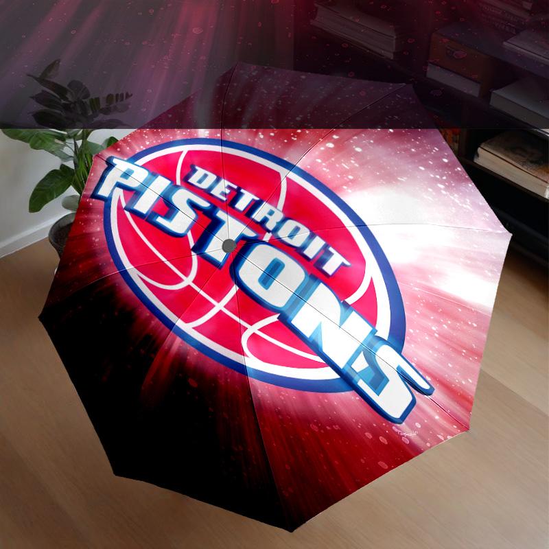 Detroit-Pistons Logo Umbrella 8-Frame for Travel, Camping, Casual Lightweight Portable Umbrella, Essential for Every Family Holidays Gift