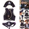 Pirate Costume Set Pirate Eye Patches Skull Pattern Pirate Hat Halloween Pirate Cosplay Accessories