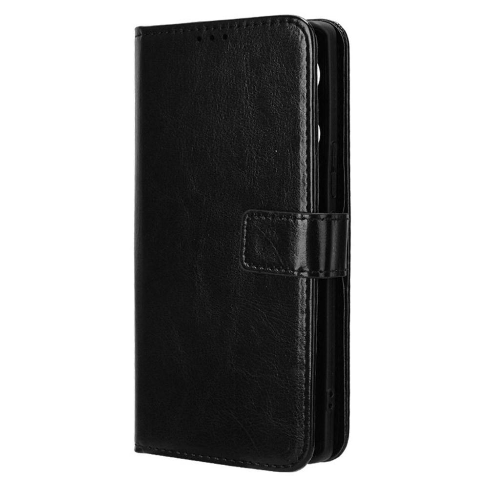 Crazy Horse Wallet Flip Case for Infinix Note 40 Pro Plus, Black