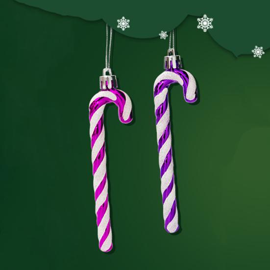 6 шт. Рождественские подвески-трости для оконной елки контрастного цвета с подвеской