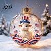 Seasonal Home Accents Glowing Christmas Story Ornament, Light?Up Mini Holiday Scene Hanging Ball with Warm Fireplace Garland LED Light, Clear