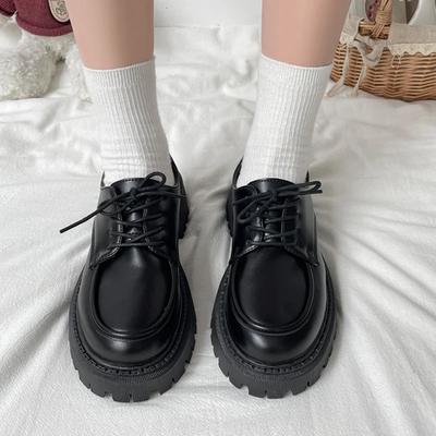 Весенние Новые Лоферы на шнуровке для женщин Роскошные с круглым носком Туфли на мягкой подошве для женщины Уличные Нескользящие Туфли из искусственной кожи Mujer