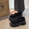 Retro Good-looking Versatile Platform Small Leather Shoes Women's Spring New Big Head Bow Deep Mouth Single Shoes