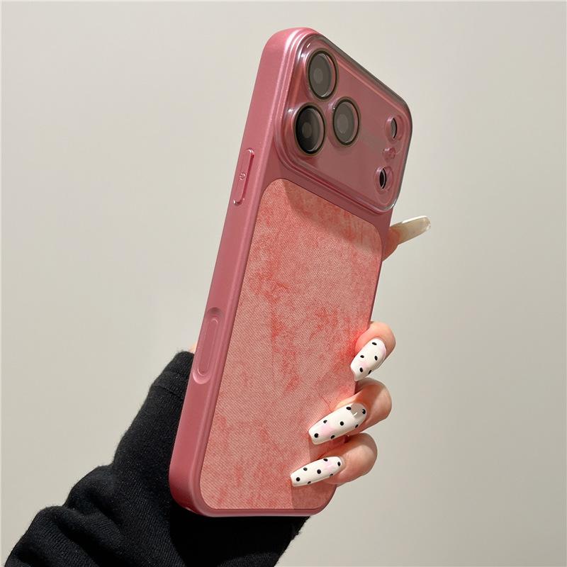 Применимо к чехлу для мобильного телефона iPhone17promax Apple 16, джинсовый узор со встроенной защитной пленкой для объектива 14/15, простой, новый цвет