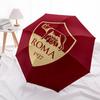 AS Roma, Badge Automatic Opening and Closing, 8 rib Structure Portable Umbrella, Suitable for Men and Women in All Seasons  Perfect Gift for