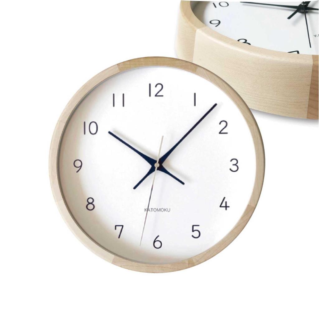 KATOMOKU Muku Clock 13 Maple Wall Clock Continuous Second Hand Radio H. km-104HMRCS 306mm (SKP Clock)