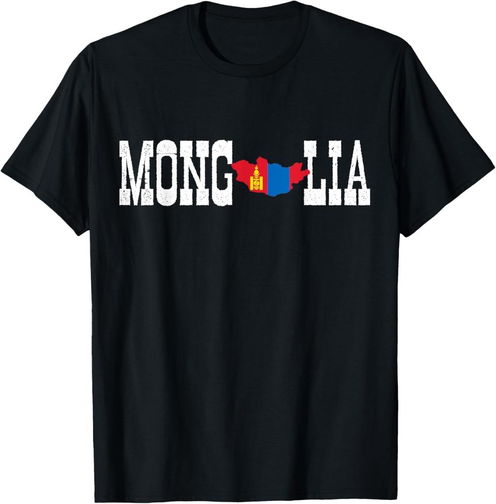 Mongol Jersey for Love Mongolia Flag Silhouette Mongolian T-Shirt