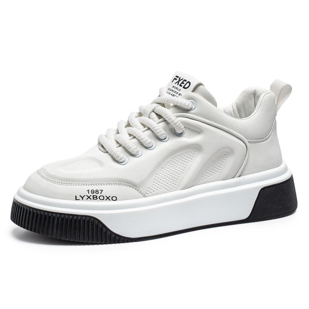 Корейская версия трендовой обуви для скейтбординга, мужская обувь, весенне-осенняя повседневная обувь на платформе, обувь с низким верхом для скейтбординга, белая обувь, студенческая спортивная обувь для мужчин