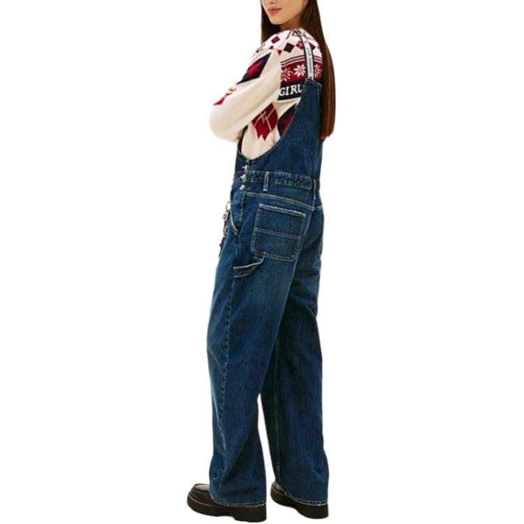 Tommy Hilfiger Logo Loose Straight Leg Overalls Unisex Overalls DN0DN00096-1CE