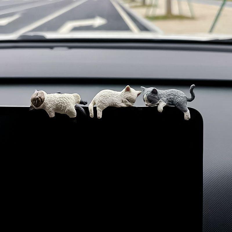 1/4 шт. Украшение для автомобиля Спящая кукла-кошка Китти Креативные автомобильные украшения Игрушки Кошка Микро Ландшафтная модель Милые автомобильные аксессуары Подарки