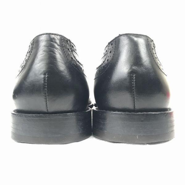 Van Lier Netherlands Leather Wingtip 29.5 Black Full Brogue Dress Shoes Business(USED)