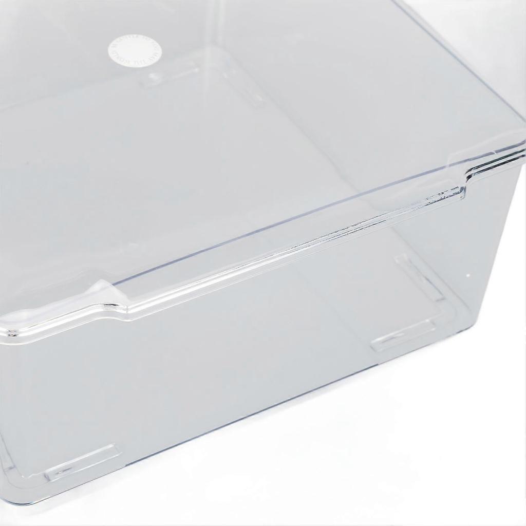 Cosmetic Storage Organizer Box Containers with Hinged Lid Dust Proof Large Capacity Space Saving Clear Plastic Case Transparent