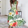 Women's Summer Fashion Hawaiian Print V-Neck Sleeveless Tunic Casual Dresses