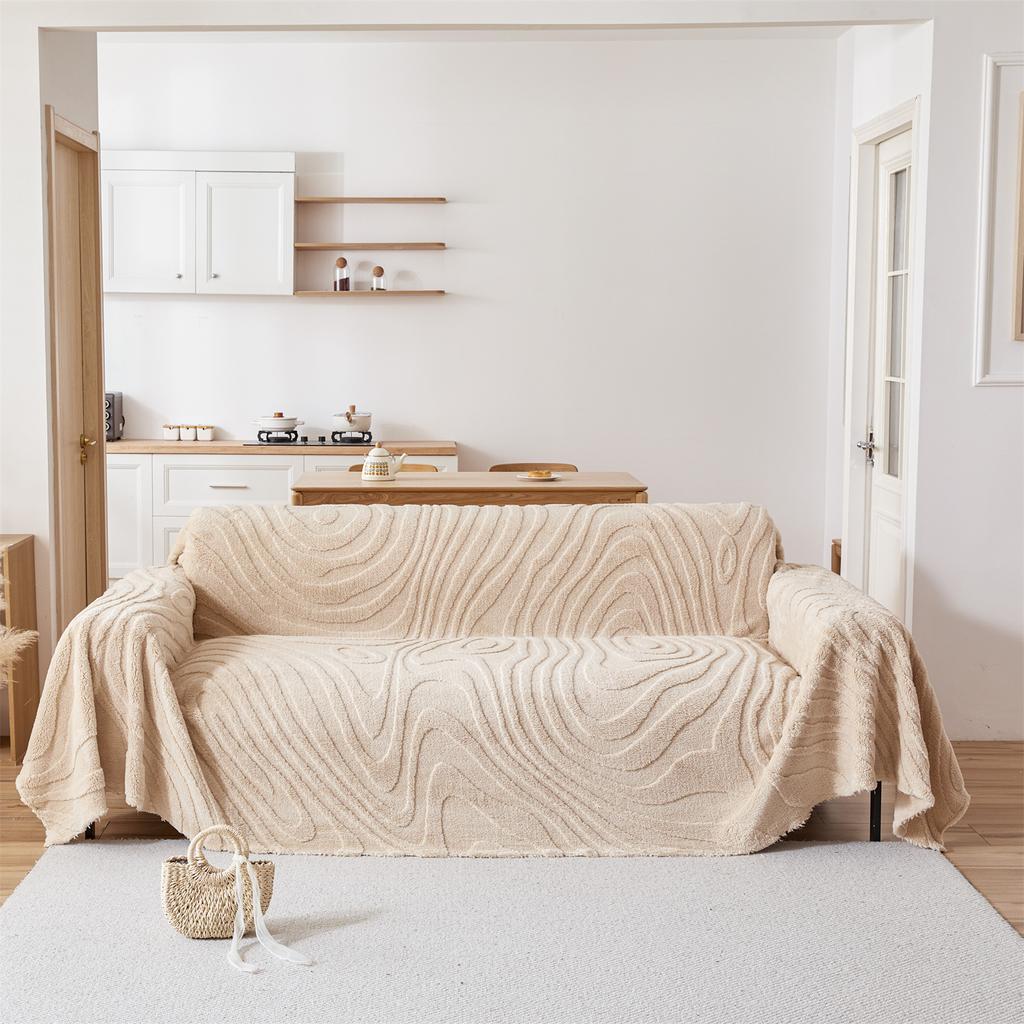 Узор из жаккардового флиса с рисунком из колец роста, мягкое, утолщенное, универсальное одеяло для гостиной, постельное белье, теплое полотенце