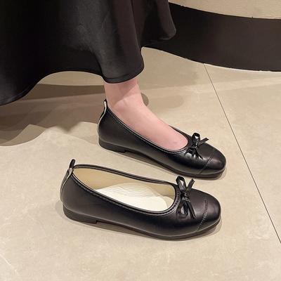 Горячая Распродажа, однотонные высококачественные модные женские туфли с квадратным носком и плоской подошвой, женские туфли с завязками-бабочками Zapatos De Mujer