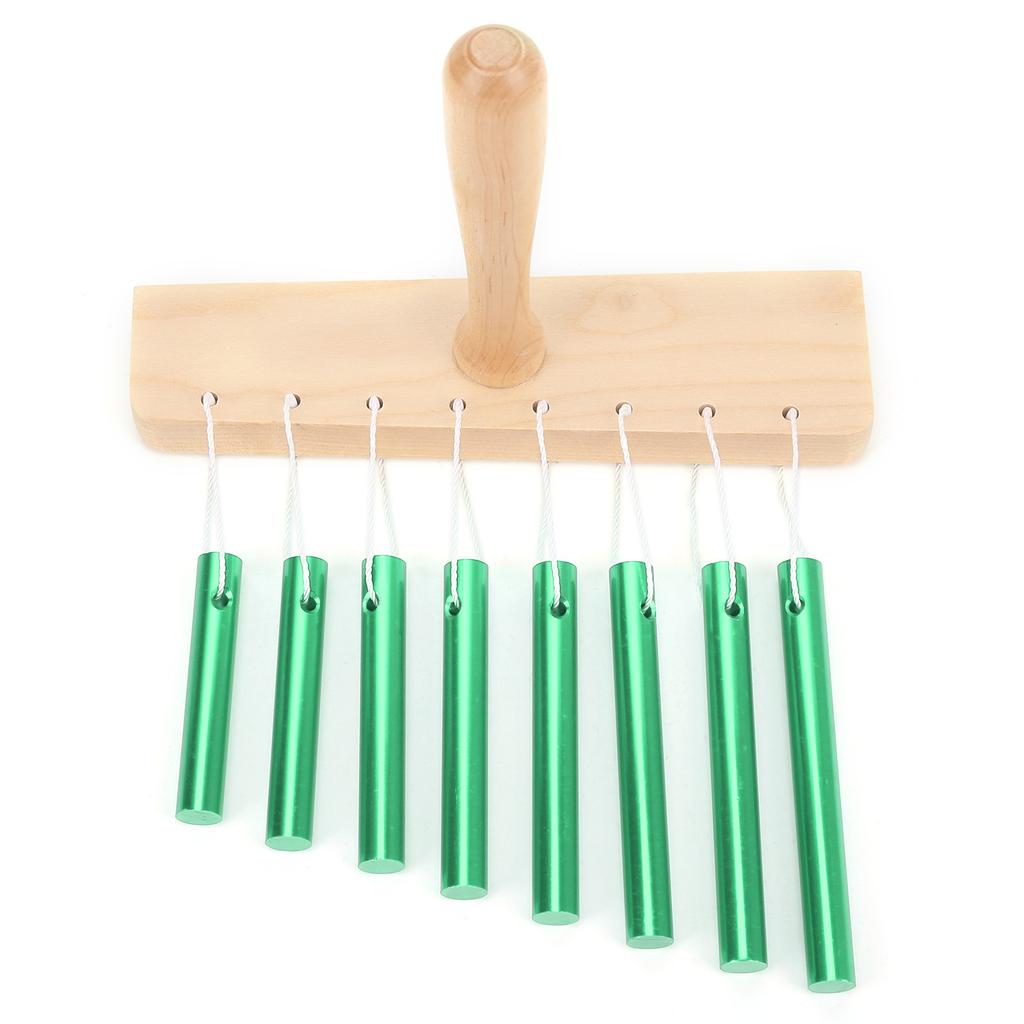 8Tone Chimes SingleRow Tube Children S Percussion Instruments Orff Preschool Toys with Hammer(Green )
