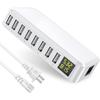 USB Charger, 8-Port Fast Desktop Charger with LCD Display, Multi USB Charger Compatible iPhone, Pixel, Galaxy
