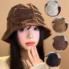 Fashion Vintage Bucket Hat for Women Solid Color Spring Autumn Sunshade Foldable Fisherman Cap Girls Outdoor Basin Hat
