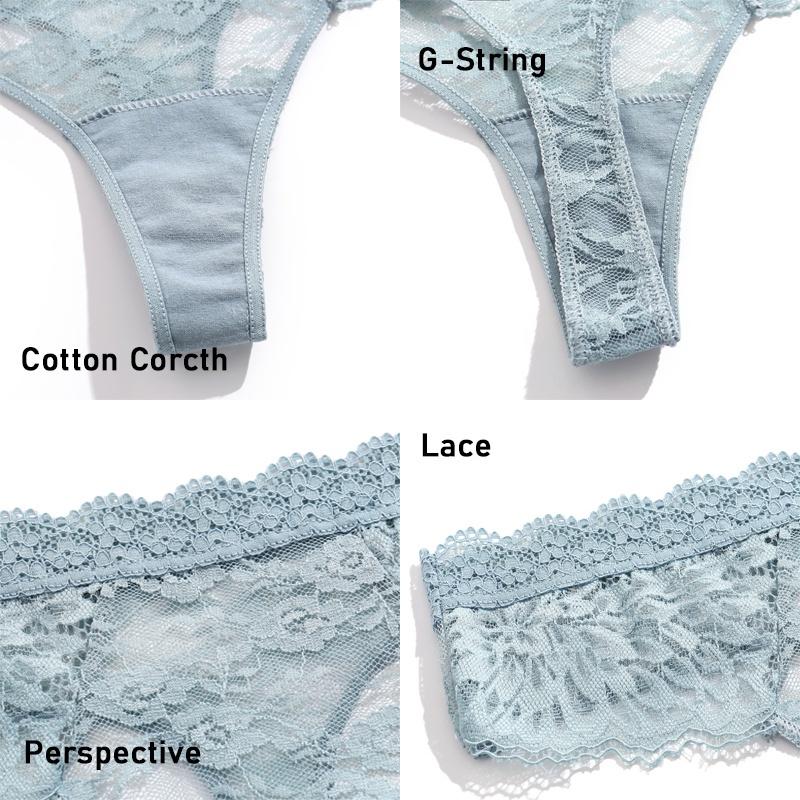 FINETOO Women Lace Thongs S-XL G-string Low Waist T-Back Panties Ladies Bikini Underwear Lingerie