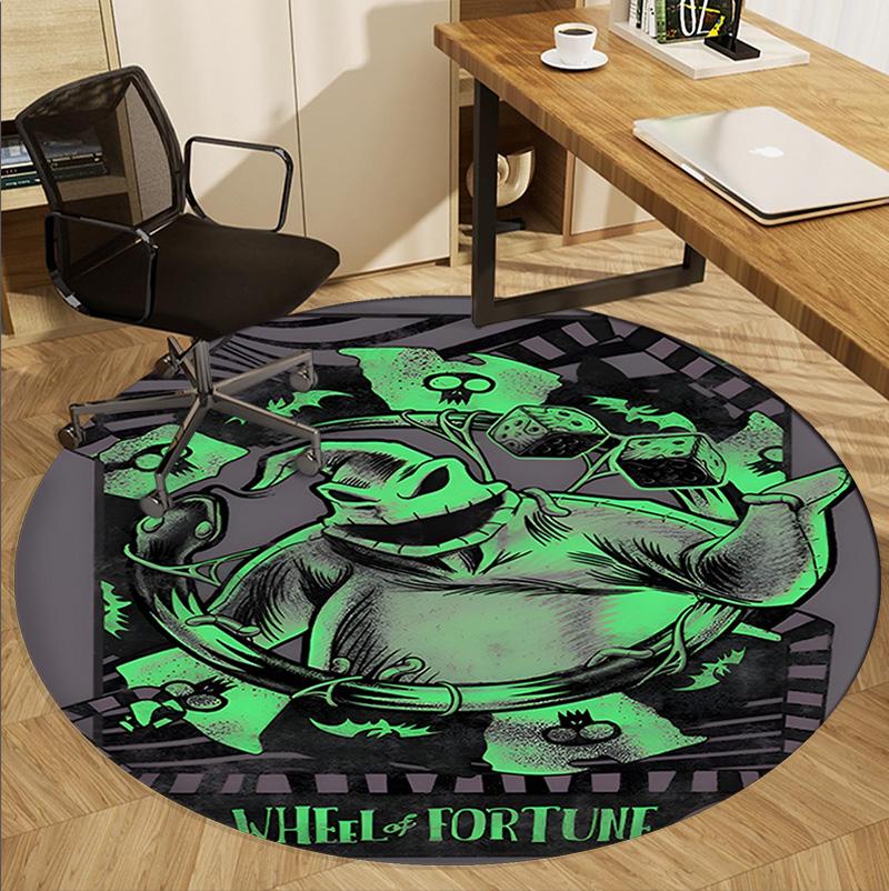 The Nightmare Before Christmas Pattern Round Rug, Indoor/Outdoor Mat, for Picnic, Gameroom, Bedroom, Office, Living Room, Home Decor Carpet, Birthday