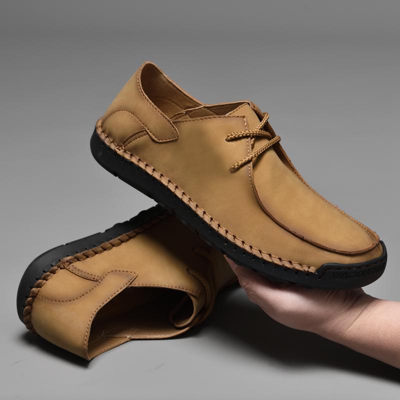 Brand Autumn Retro Loafers Men's High Quality Loose Men's Shoes Large Size 38-46 Casual Shoes Outdoor Comfortable Hiking Shoes