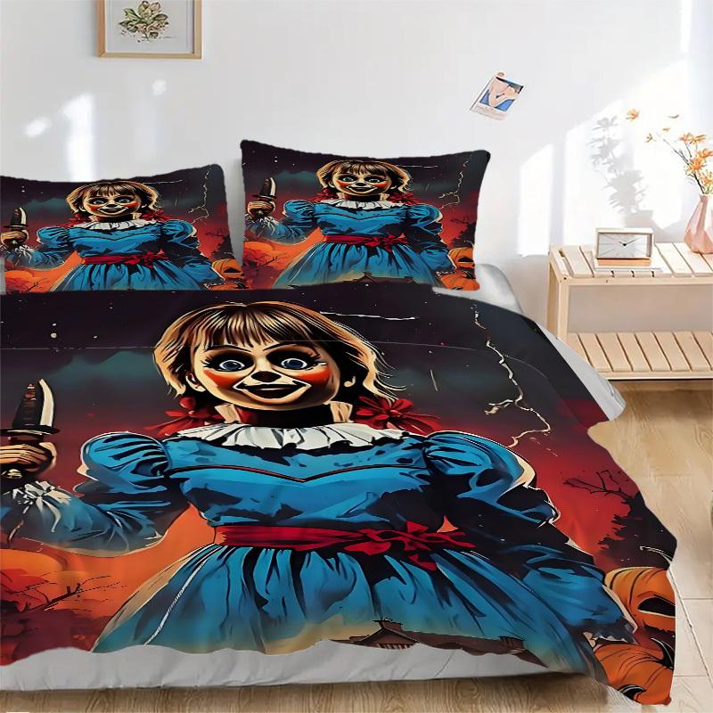3pcs Annabelle doll Bedding Set: Perfect for Bedroom or Guest Room. Soft and Comfortable with No Core Included yy251009222