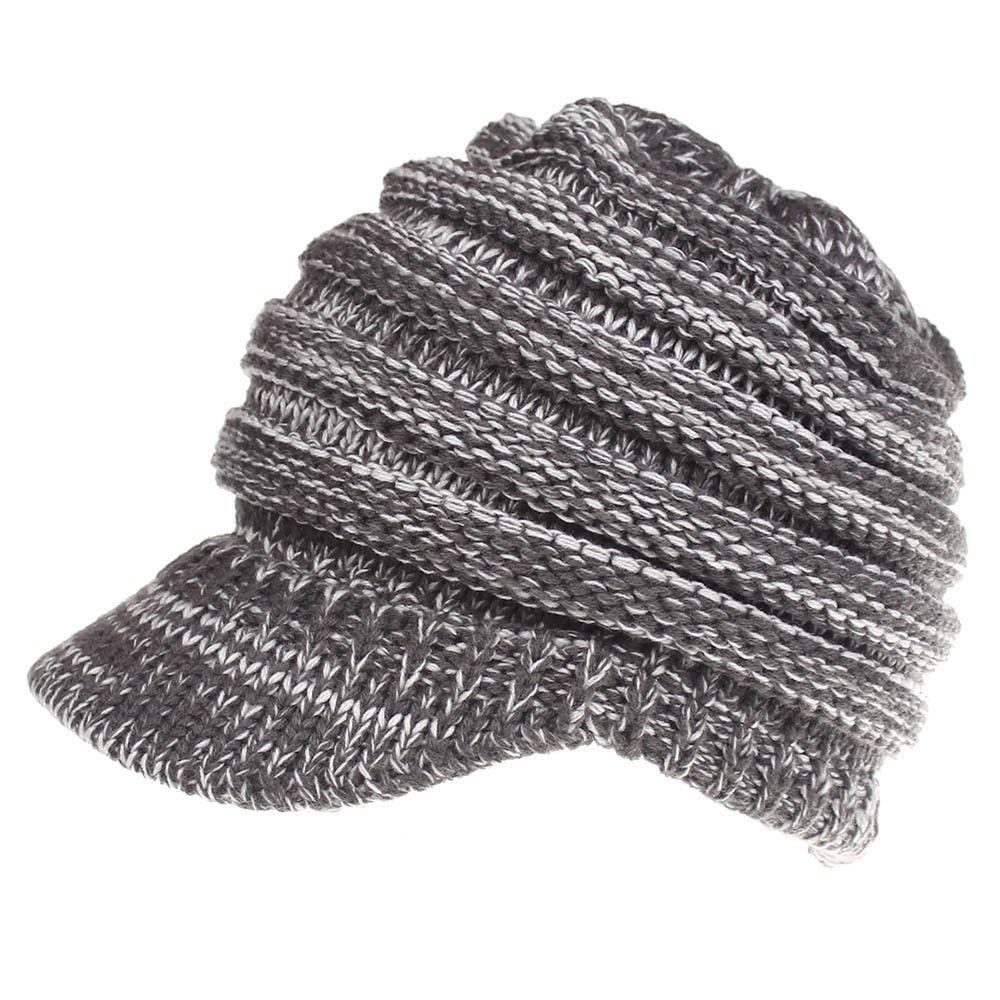 Fashionable Women's Messy Bun Beanie With Soft Stretch Knit For Winter Comfort