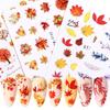 1PC 6.1*5.3cm Watermark Fall Leaves Nail Decals Autumn Yellow Maple Leaf Nail Art Stickers DIY Manicure Slider Decorations