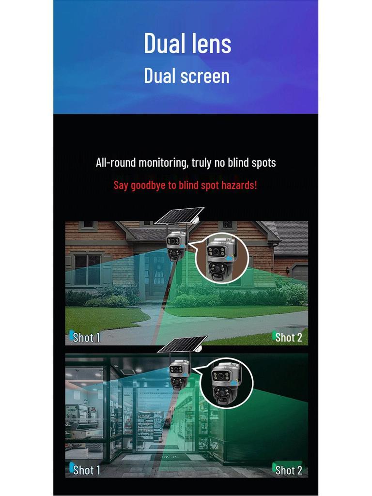 V380Pro Solar 4G Remote Waterproof Dual-Lens Outdoor Security Camera