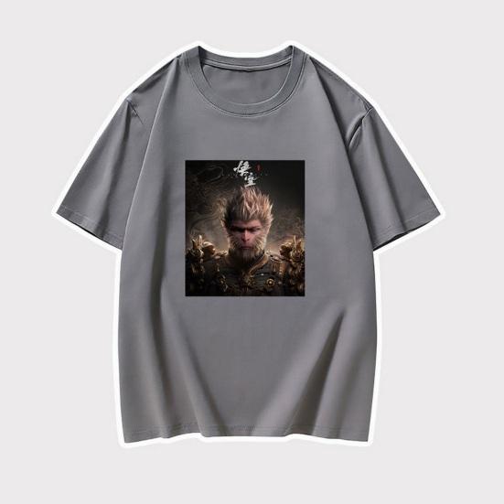 Adults Casual T-Shirt Chinese Black Myth Game Graphic Tee Cotton Blend Round Neck