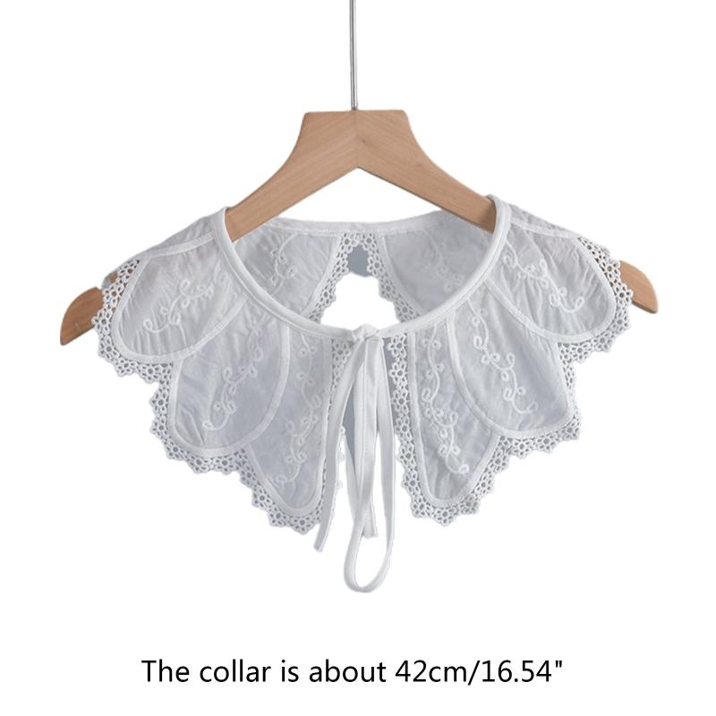 False Collar Dickey Collar Embroidery Collar Venise Lace Up Neckline Easy To Wear Detachable Collar Women