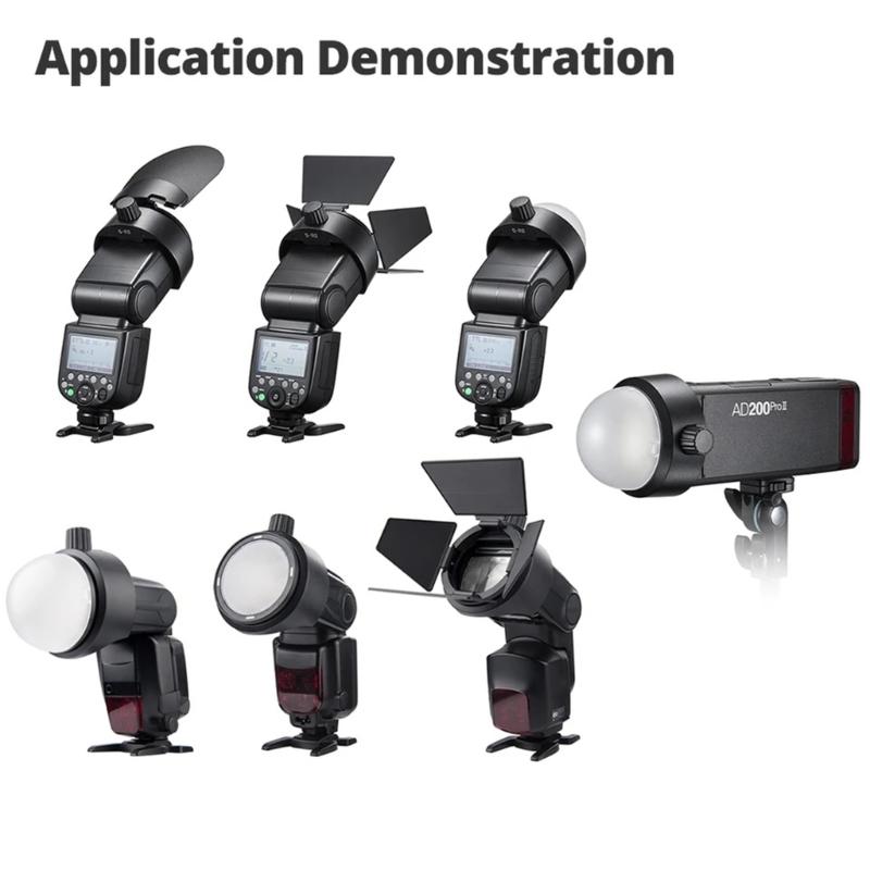 S-R2 Round Head Flash Adapter Rings Replacement for V850III TT685III AD200 V860III TT600 TT520III Photography Accessorie