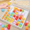 1 Set Kids Color Ball Sorting Game Educational Colorful Ball Toy Toddlers Boys Girls Color Cognition Thinking Training Mini Plastic Ball Kit