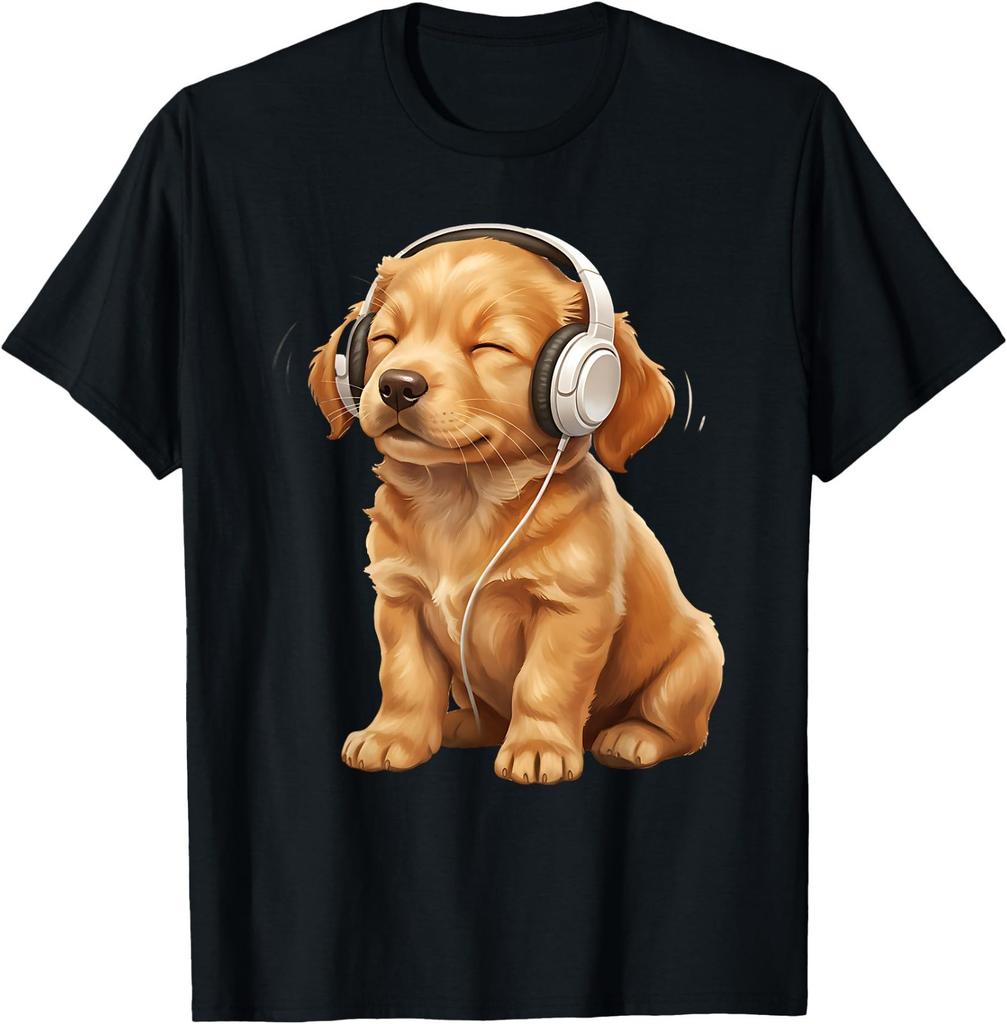 Cute Dog Listening to Music – Chill Puppy with Headphones T-Shirt
