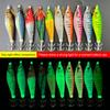 10CM/10G Glow-in-the-dark Shrimp Lure with Squid Hook Realistic Bionic Artificial Bait Saltwater Freshwater Bass Walleye Trout Fishing Accessories