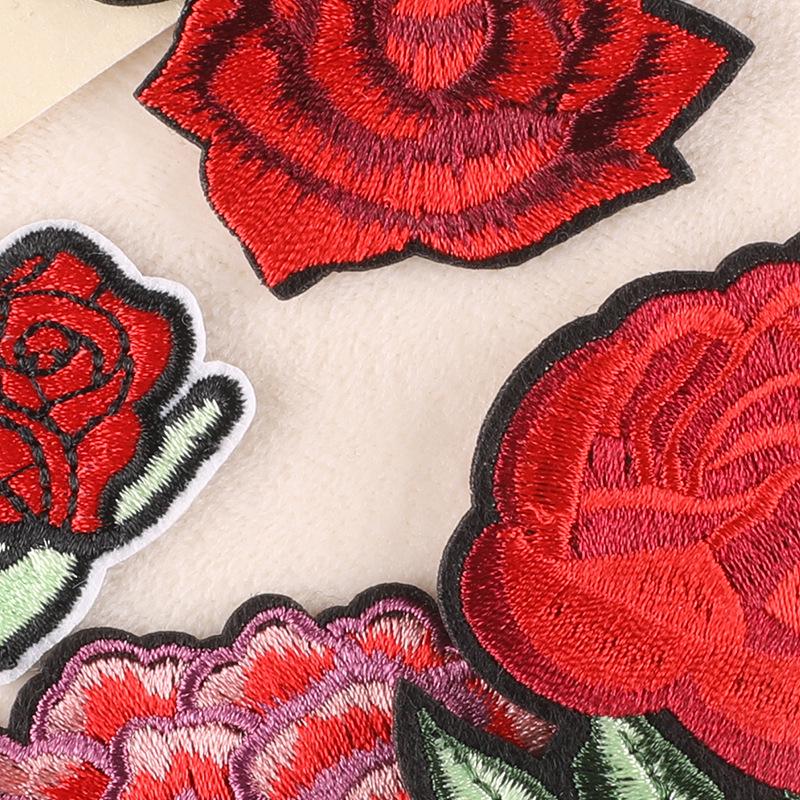 Handmade DIY Rose Embroidery Patch: European & American Fashion Accessory
