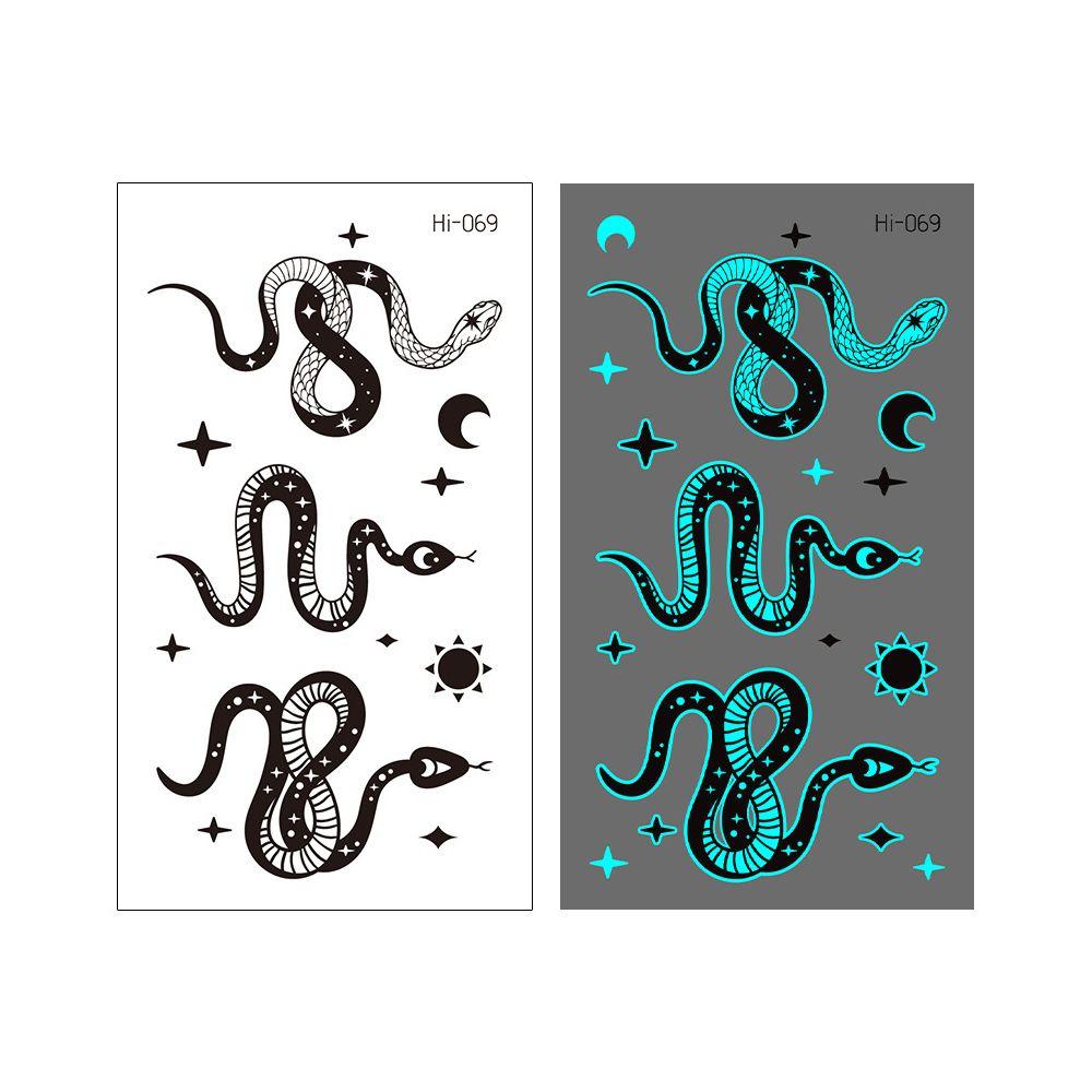 Fluorescent Star Feather Temporary Tattoos Blue Luminous Fake Tattoo Body Art Tattoo Sticker