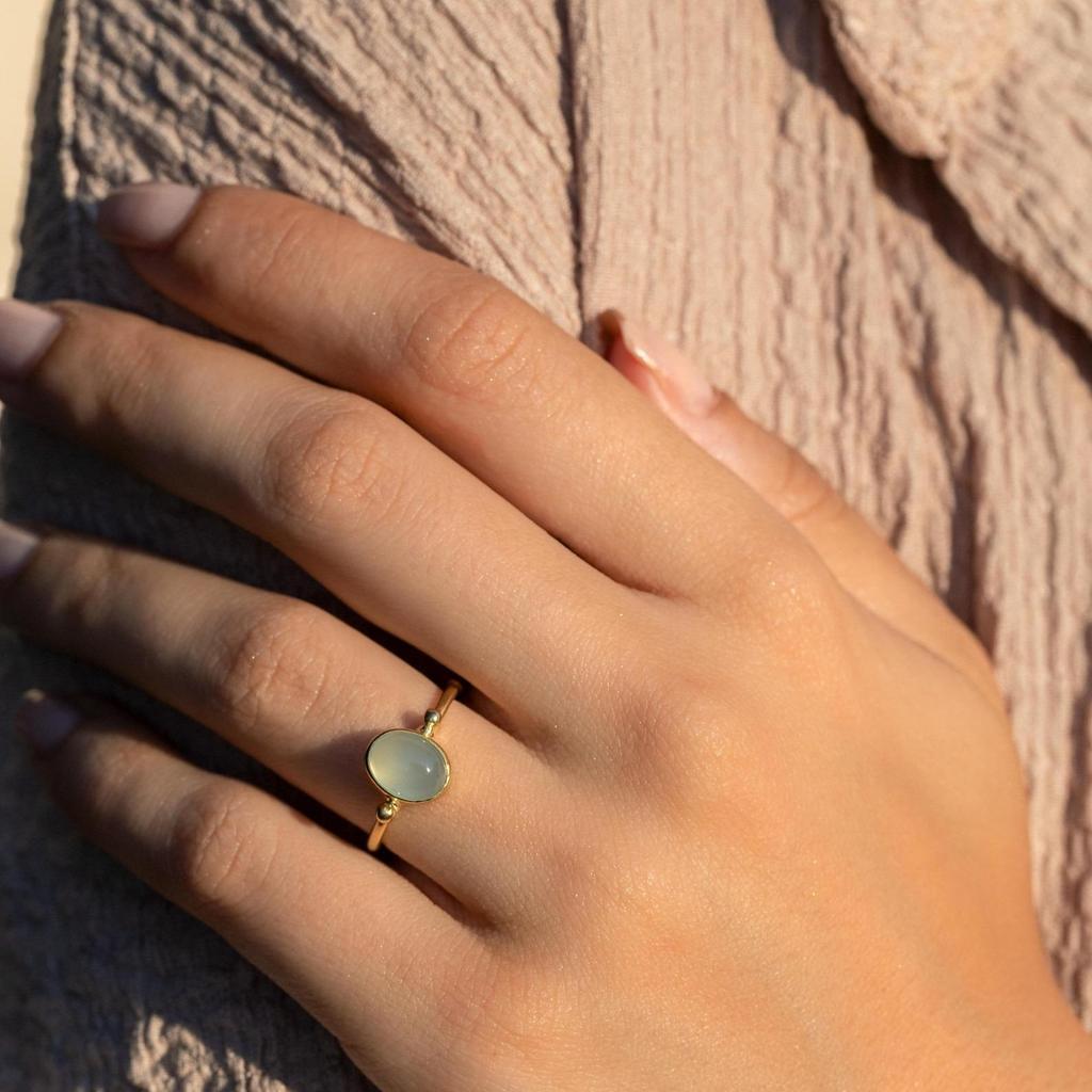 Регулируемое кольцо с аквамарином для Рыб и Водолеев • Ювелирные изделия с камнями, рожденными в марте • Кольцо с настоящим драгоценным камнем • Подарок для нее • День матери
