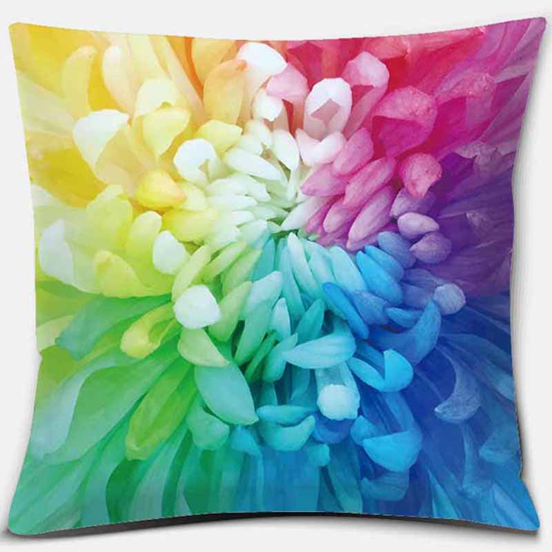 Квадратная наволочка с радужным принтом, украшение для дома, автомобильный чехол для дивана, 45 см * 45 см