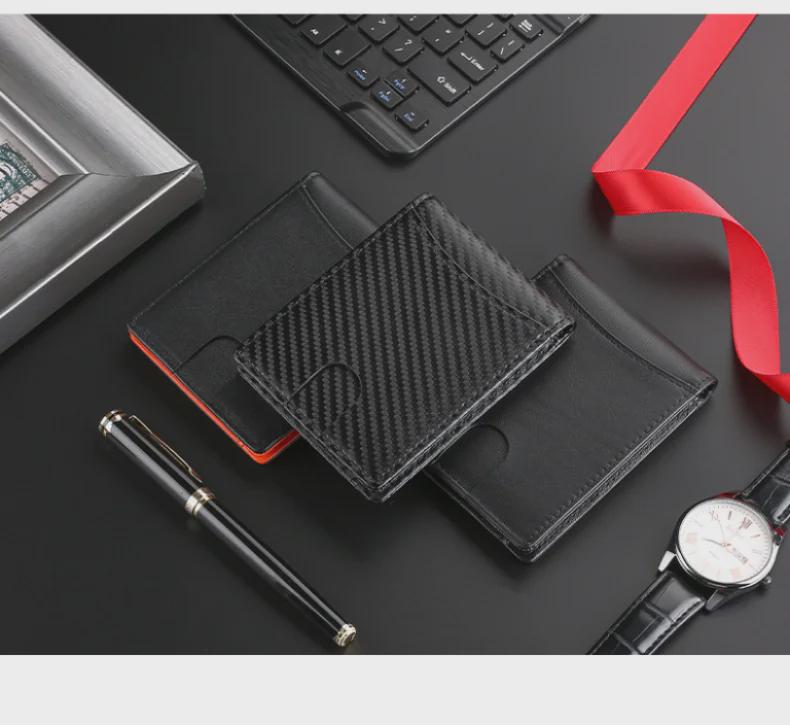 Короткий кошелек из натуральной кожи премиум-класса с RFID-блокировкой, держателем для удостоверения личности и карт, европейский и американский дизайн.