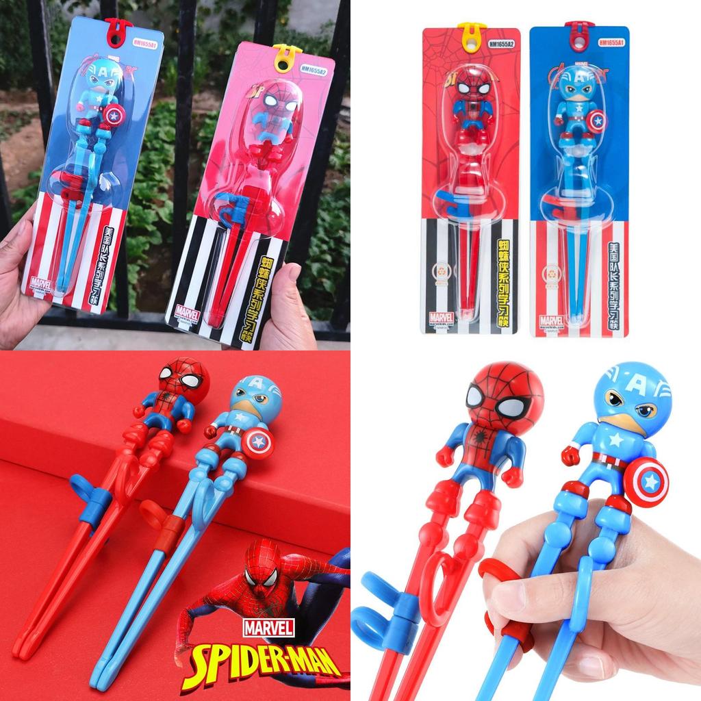 Disney Marvel Kids Training Chopsticks 123 Stage Learning Chopsticks For Babies With 3d Spider-man Design
