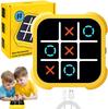 Tic Tac Toe Electronic, 3-in-1 Puzzle Game Console, Board Game, Family Portable Travel Games for Education, 3+ Year Old Boys (Yellow)