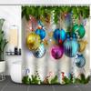 Занавеска для ванной комнаты, полиэстер, цифровая печать, водонепроницаемая занавеска для душа, рождественская серия, перегородка для ванной комнаты