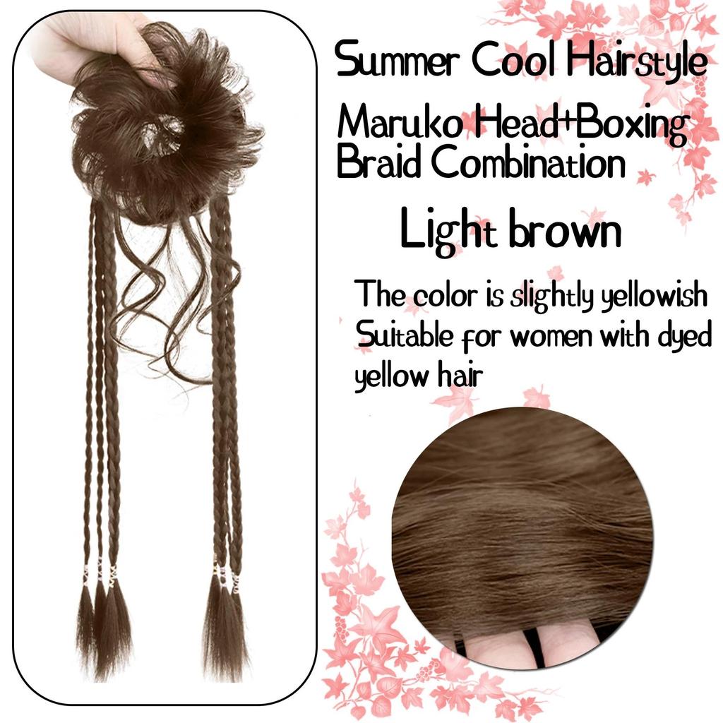 Синтетические волокнистые длинные косички для наращивания волос с резинкой 22 дюйма, боксерские плетеные волосы с небрежным пучком для женщин на каждый день