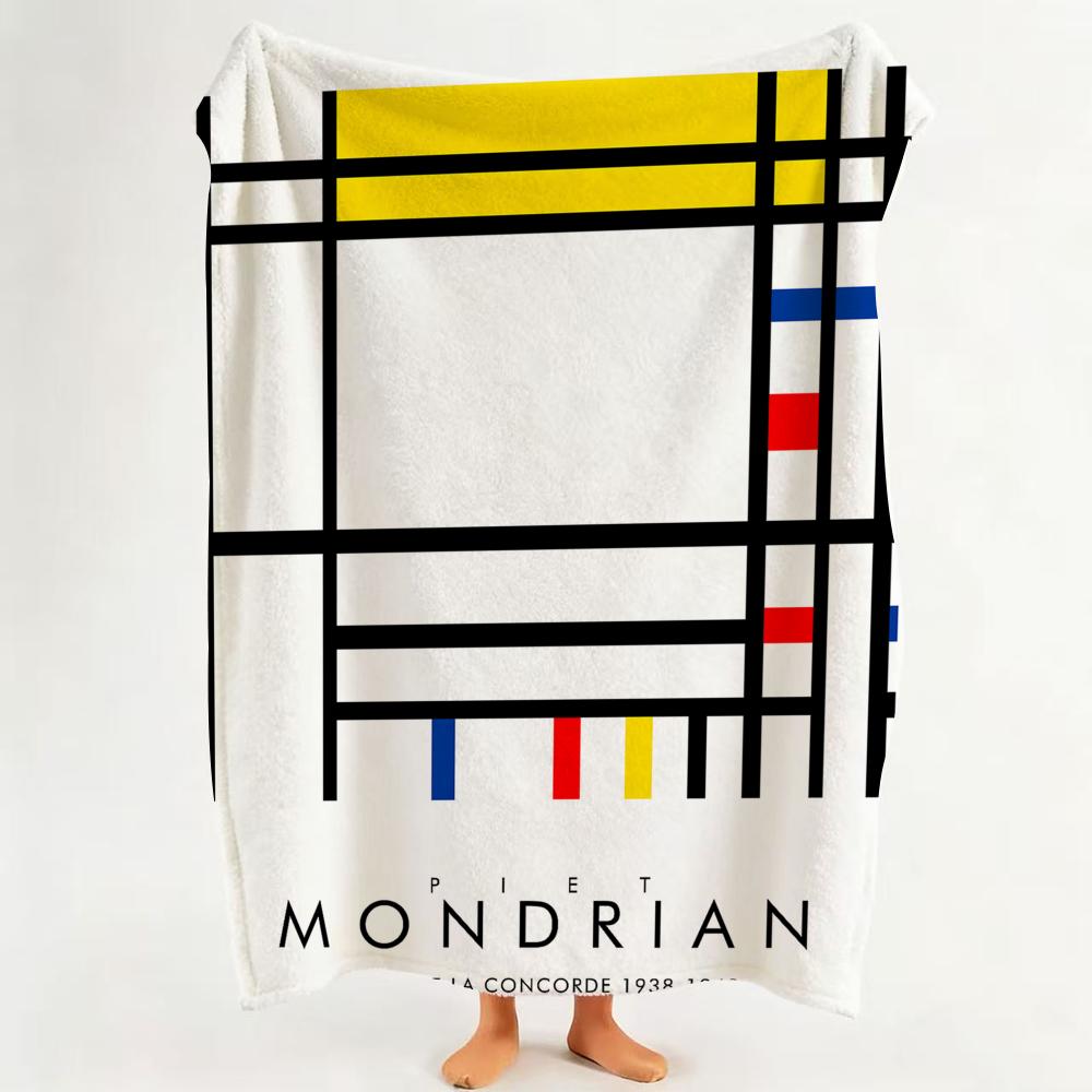 Artist G Geometric p painter P Piet M Mondrian Throw Flannel Throw Blanket Suitable for Sofa Living Room Bedroom