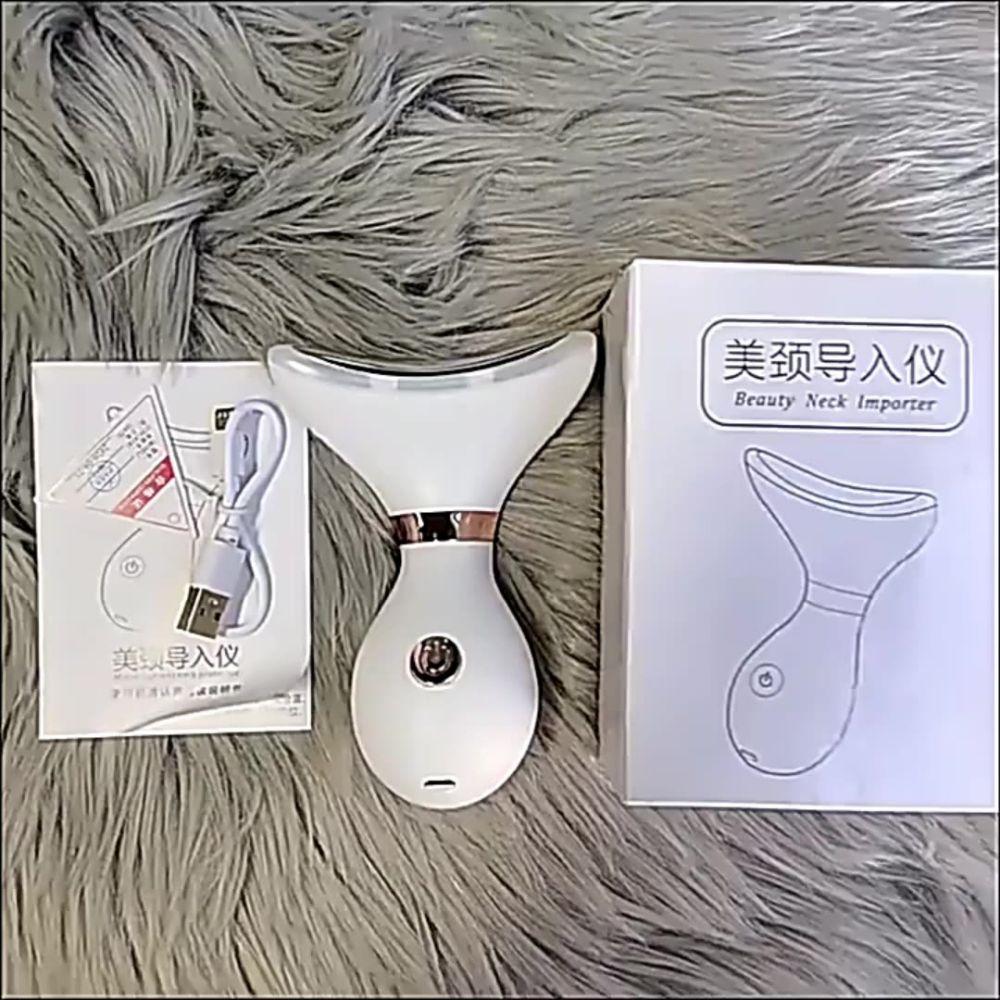 Микротоковый массажер для шеи EMS, 4 режима, 3 цвета, светодиодная фотонная терапия, массаж лица, редуктор двойного подбородка, подтяжка кожи, лифтинг против морщин, уход за кожей